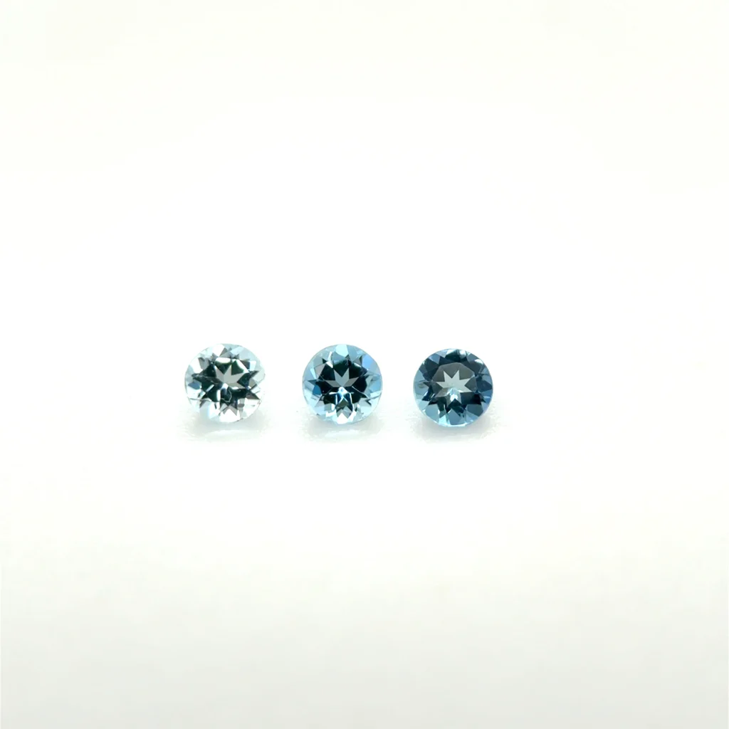 1.3 mm Round Aquamarine AA